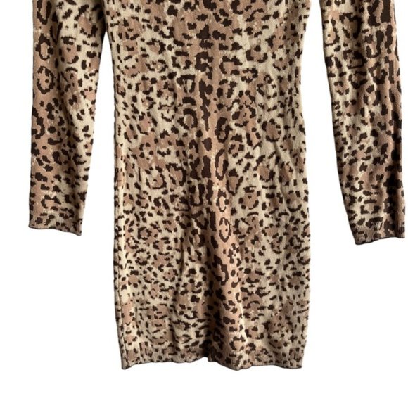 Michael Costello x Revolve Emma Mini Dress Size Small in Brown Leopard - Picture 4 of 11